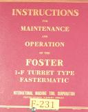 Foster-Foster 2-F, Fastermatic Lathe, install Setup Repair and Operations Manual-2-F-04